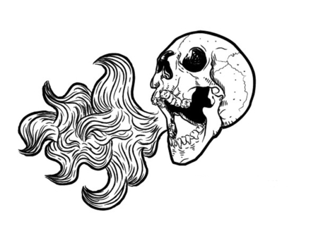 Skulls On Fire Drawings Images & Pictures - Becuo