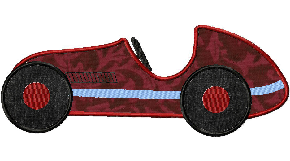 Retro Tin Race Car Machine Applique | Daily Embroidery