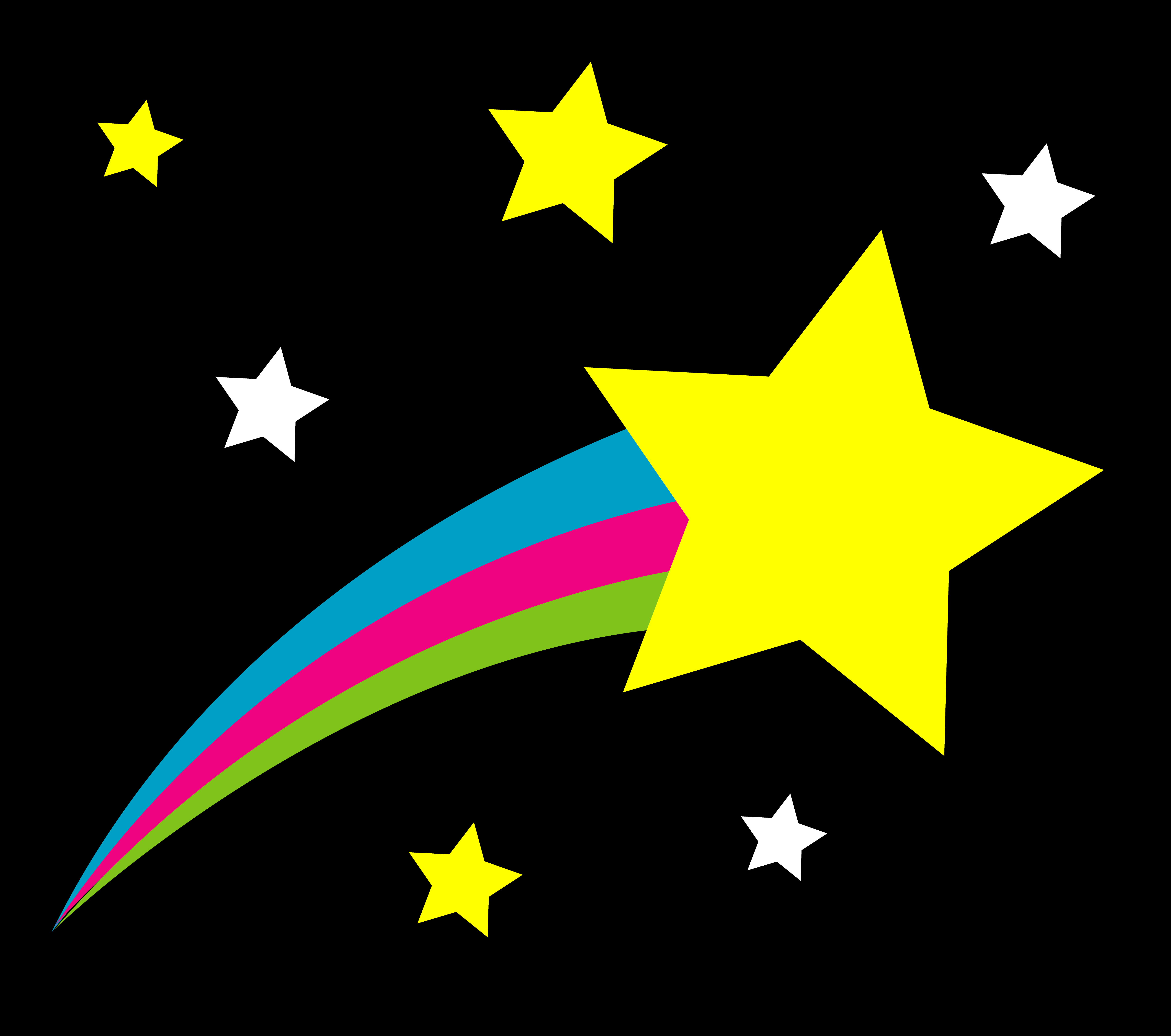 Shooting Star on Black Background - Free Clip Art