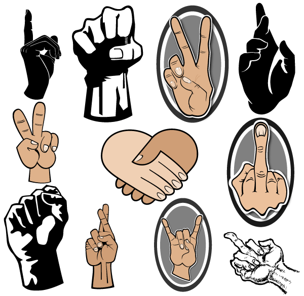 Free Hand Gestures Vector Art | Download Free Vector Art