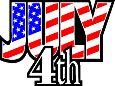 U.S.A.★Independence Day Free Clip Art: Happy July 4th Text Banner ...
