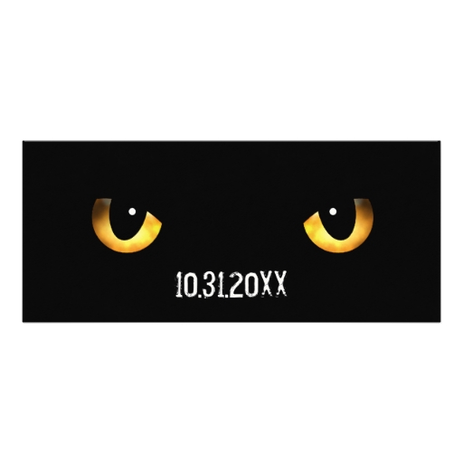 Halloween Scary Cat's Eyes Custom Invitation | Zazzle