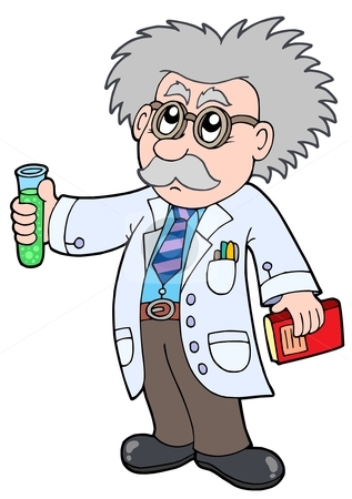 Cartoon scientist - stock vector