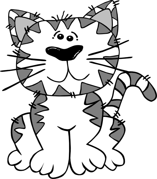 Cat Cartoon White Gray clip art - vector clip art online, royalty ...