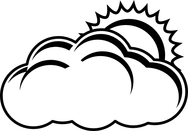 Cloudy Bw clip art - vector clip art online, royalty free & public ...