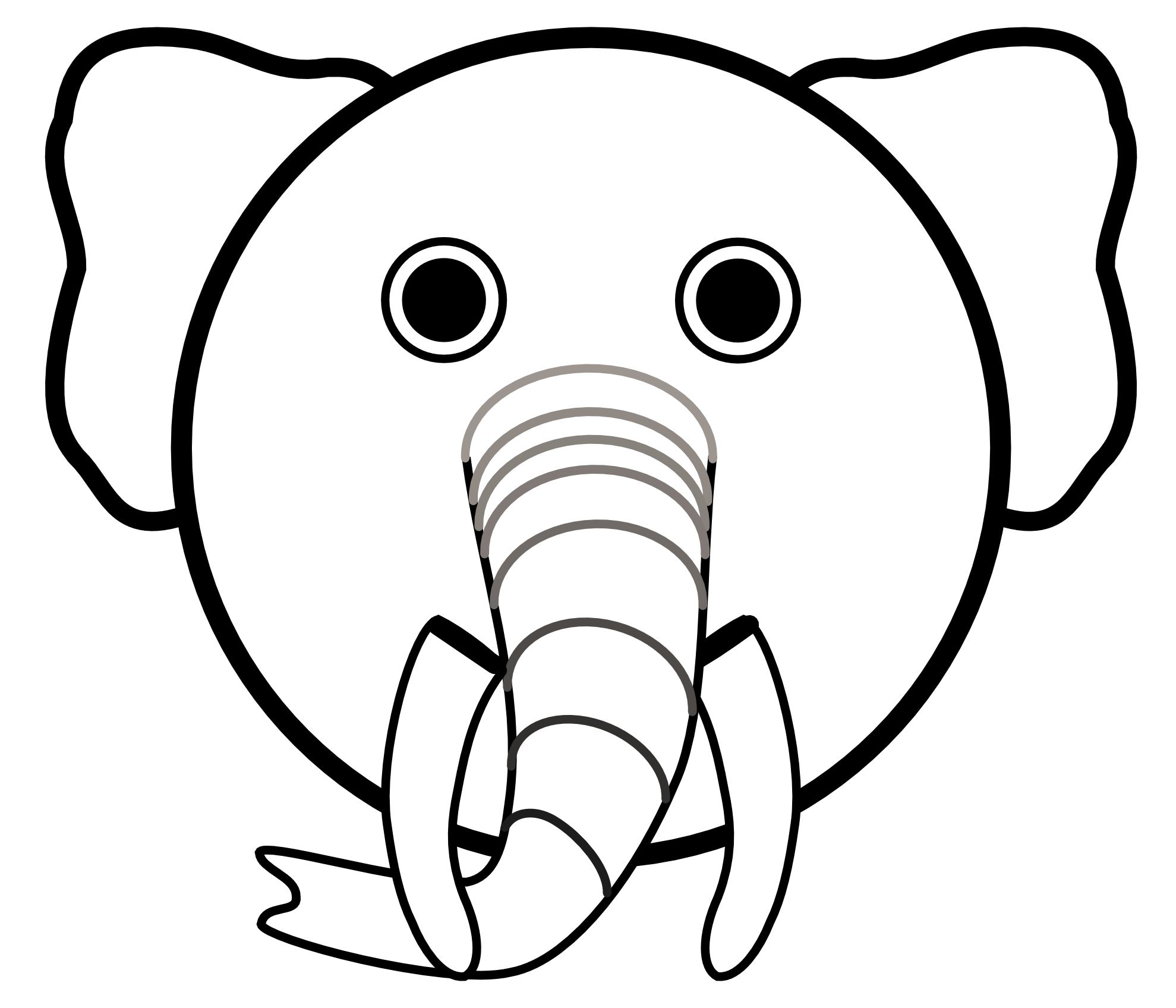 Images For > Elephant Black And White Clip Art