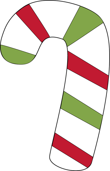 Red and Green Candy Cane Clip Art - Red and Green Candy Cane Image