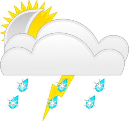 Sun and rain weather symbols clip art Free vector for free ...