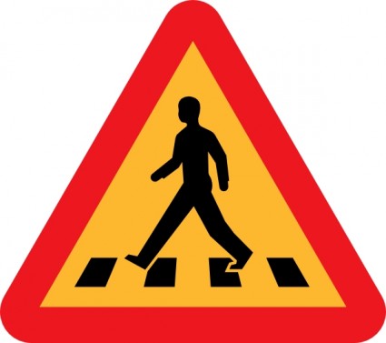 Pedestrian Crossing Sign clip art Vector clip art - Free vector ...