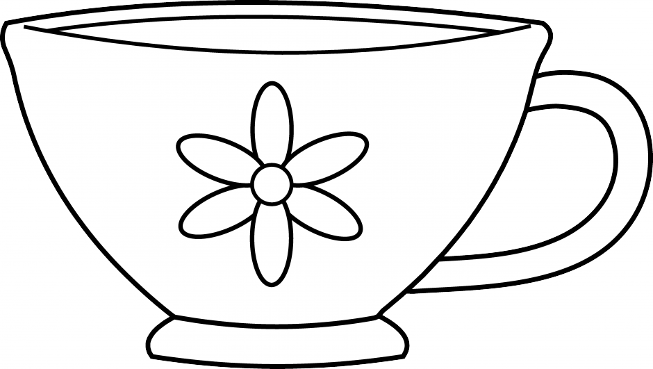 Cute Teacup Coloring Page Free Clip Art 174146 Tea Party Coloring Page