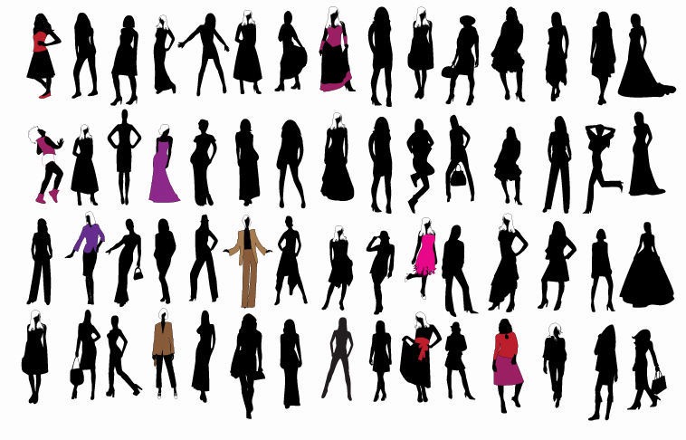 Silhouette of Fashion Girls | Free Vector Graphics | All Free Web ...