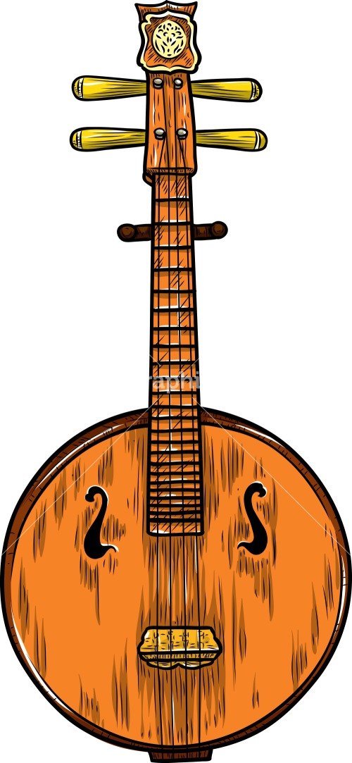Chinese Vector Music Instrument Stock Image