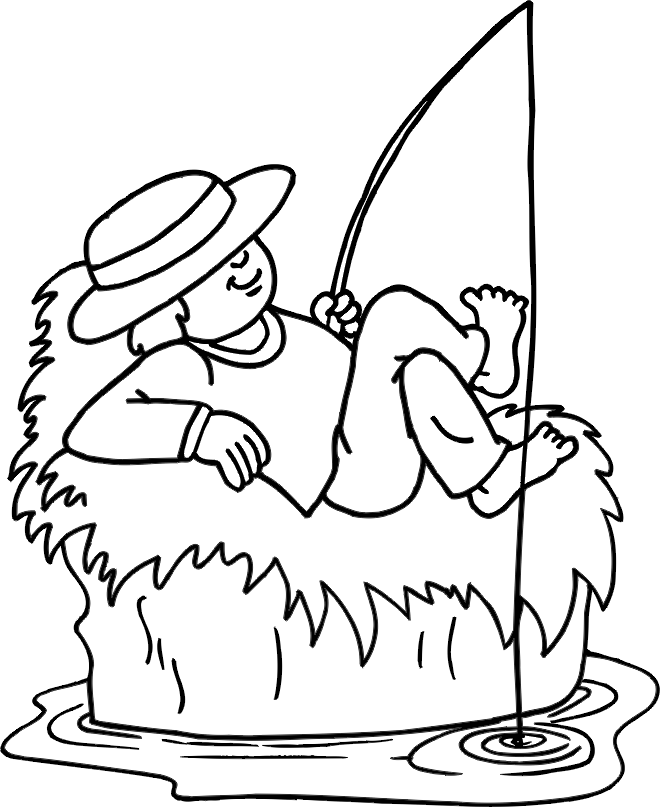 man man fishing Colouring Pages