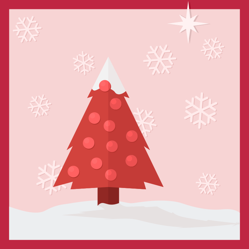 Clipart - Christmas Tree in the Snow