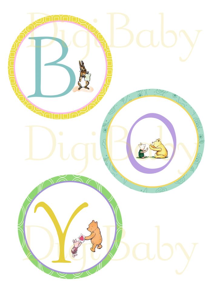 It's a Boy Winnie the Pooh baby Shower Banner Stickers - print at hom…