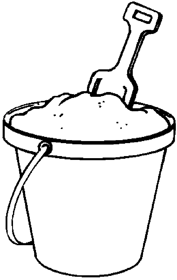 Beach Bucket Coloring Page Sketch Coloring Page