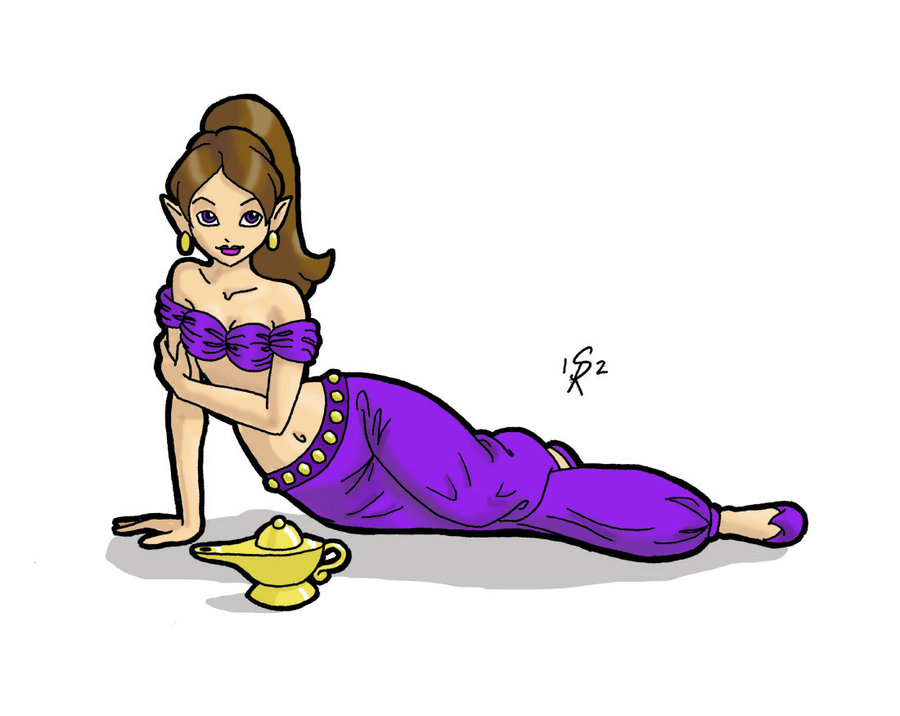 A Genie and Her Lamp (Colored) by gingersketches on deviantART