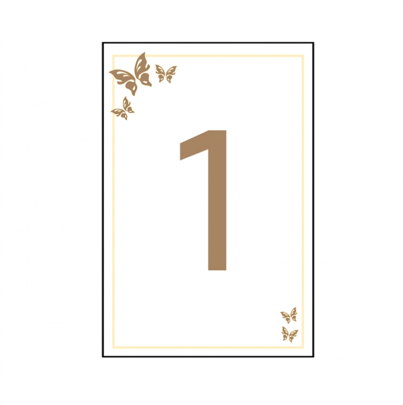 Brown & Cream Butterfly Table Numbers - Wedding Ideas Shop