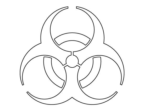 Biohazard symbol pattern. Use the printable outline for crafts ...