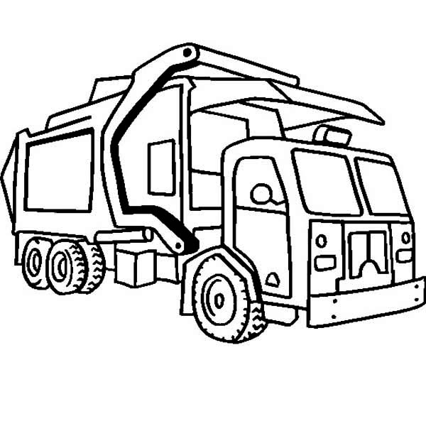 compressing garbage truck on dump truck coloring page | Kids Play ...