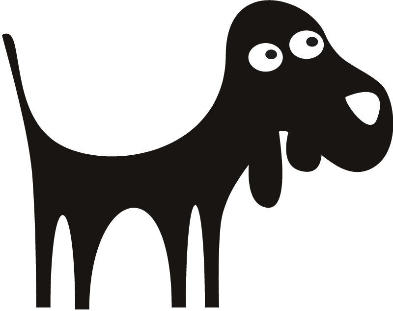Long Legged Cartoon Dog Cartoon Dogs Wall Stickers Wall Art Decal ...