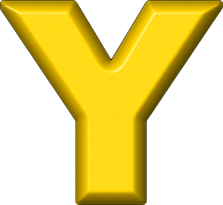 Presentation Alphabets: Yellow Refrigerator Magnet Y