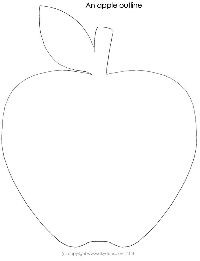 Apple outline template for craft activity