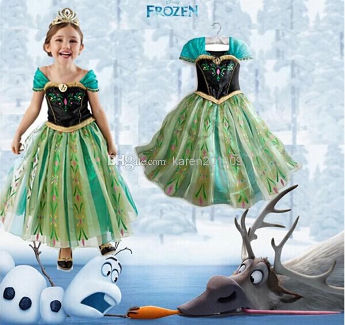 Discount 2014 Summer Frozen Dress, Kids Party Dress, Animated ...