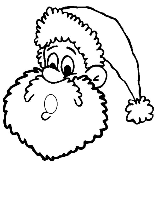 Santa Face Colouring Pages (page 2)