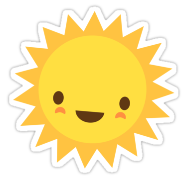 Cute kawaii sun cartoon character" Stickers by Mhea | Redbubble