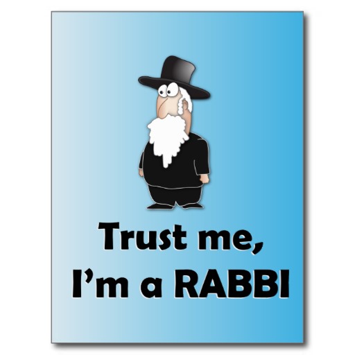 Trust me I'm a rabbi - Funny jewish humor Post Cards | Zazzle