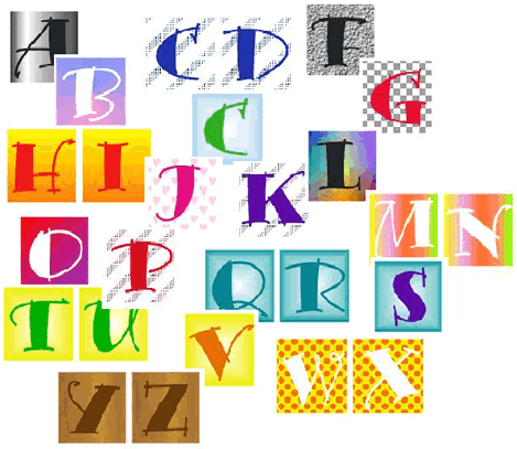 Scrapbook Graphic Alphabets in 23 different color designs from ...