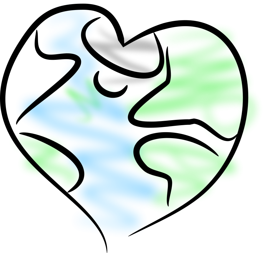 Earth Heart small clipart 300pixel size, free design