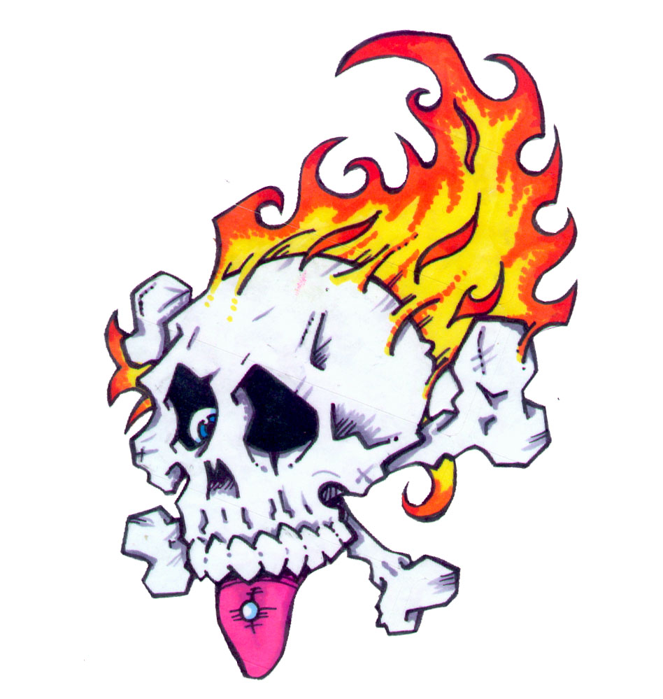 Pics Of Flaming Skulls - Cliparts.co
