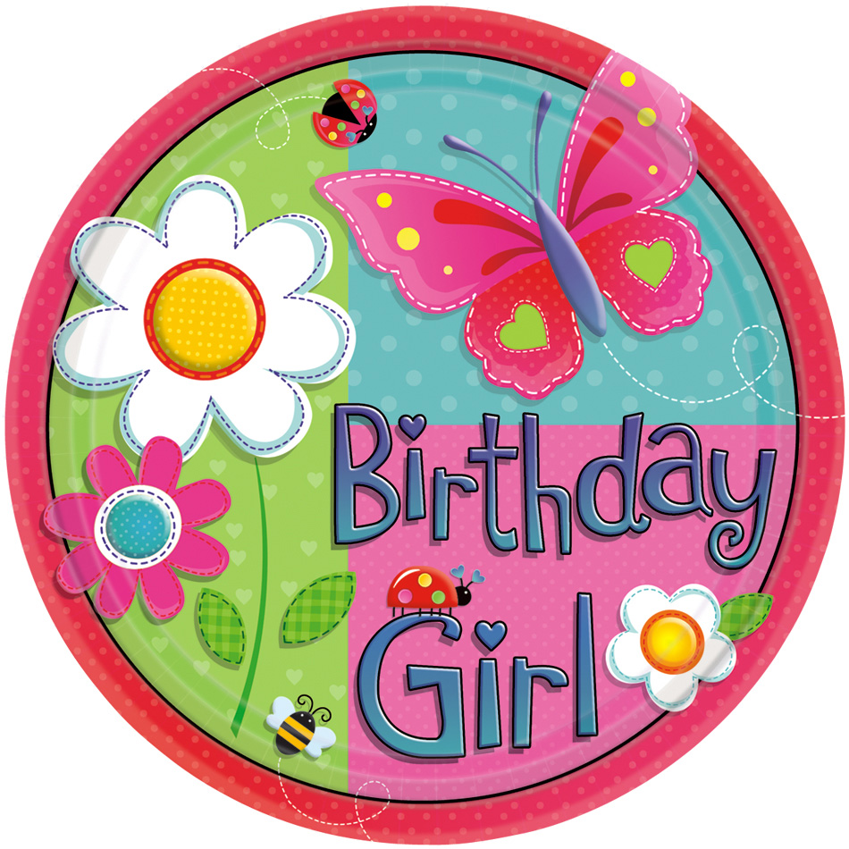 Mini birthday girl plates : Decorations, and fancy dress costumes ...