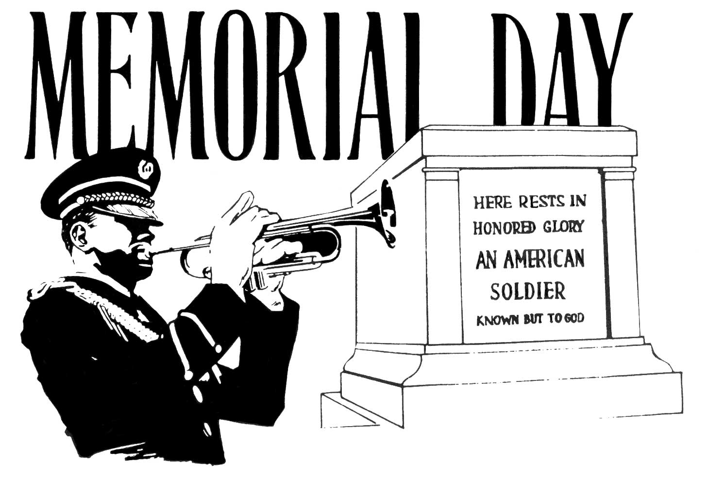 Free Black And White Memorial Day 2014 Clip Art