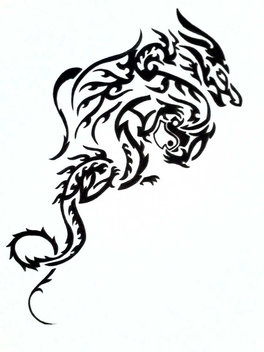 Black And White Dragon Tattoos - ClipArt Best