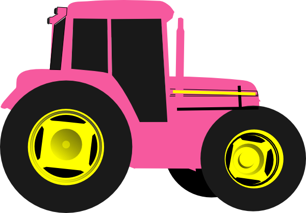 Hot Pink Tractor clip art - vector clip art online, royalty free ...