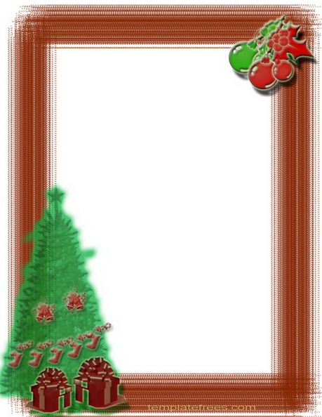 Free Christmas Tree Template Border for Wishes Cards | Free ...