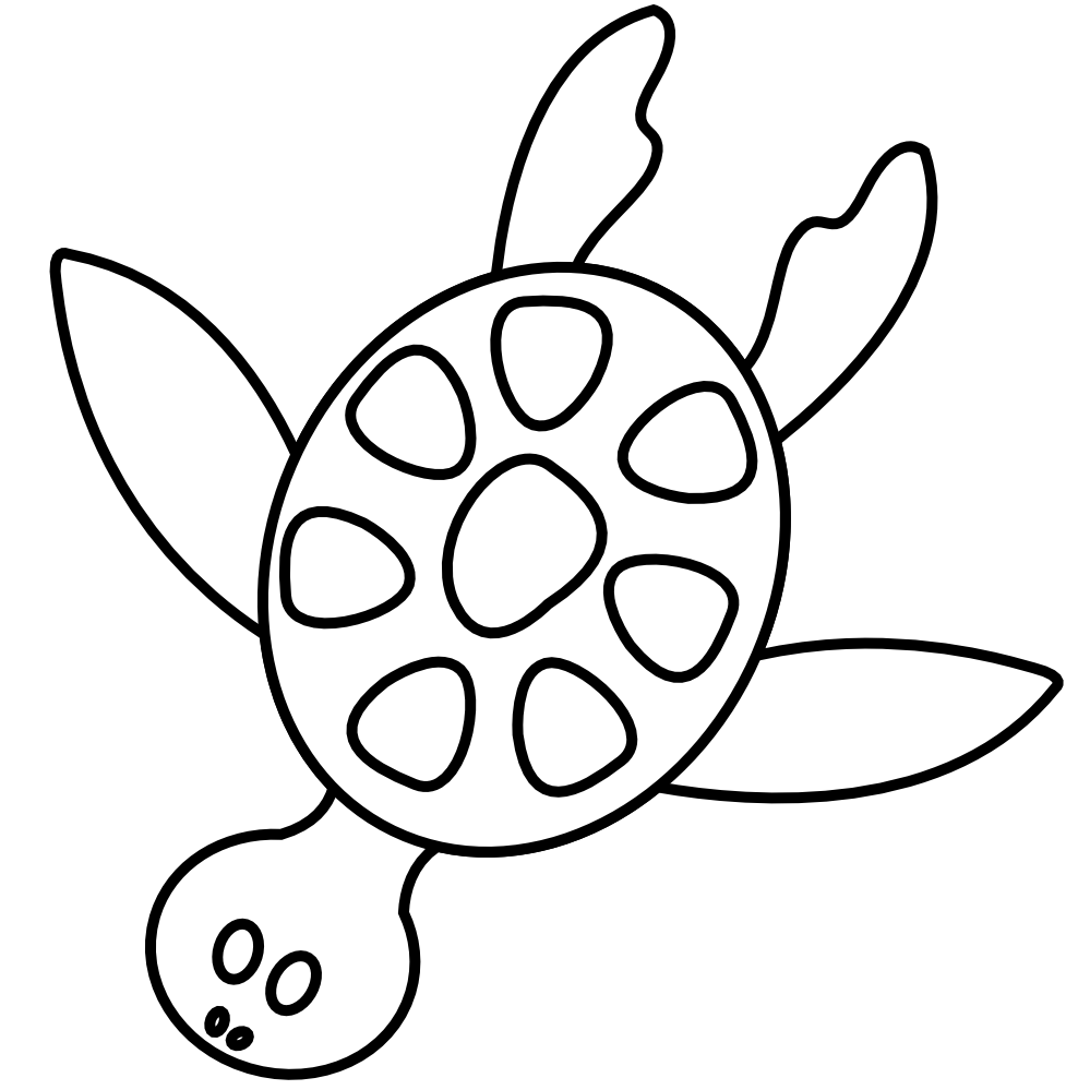 clipartist.net » Clip Art » colorful animal sea turtle black white ...