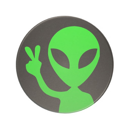 Peace Sign Alien Coaster | Zazzle