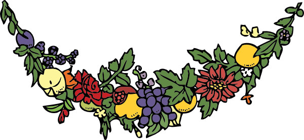 Flower And Fruit Festoon clip art - vector clip art online ...
