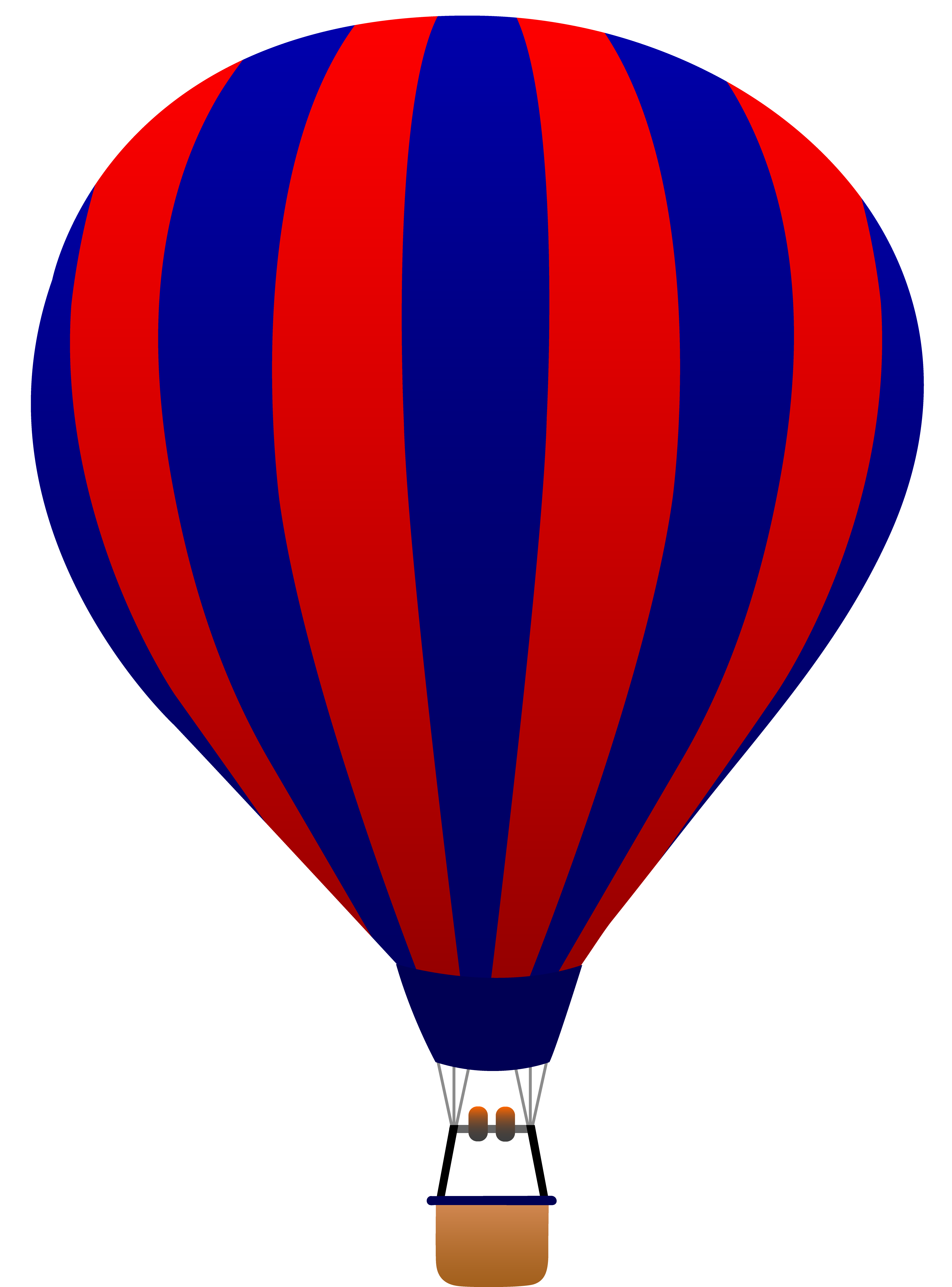 Red and Blue Striped Hot Air Balloon - Free Clip Art