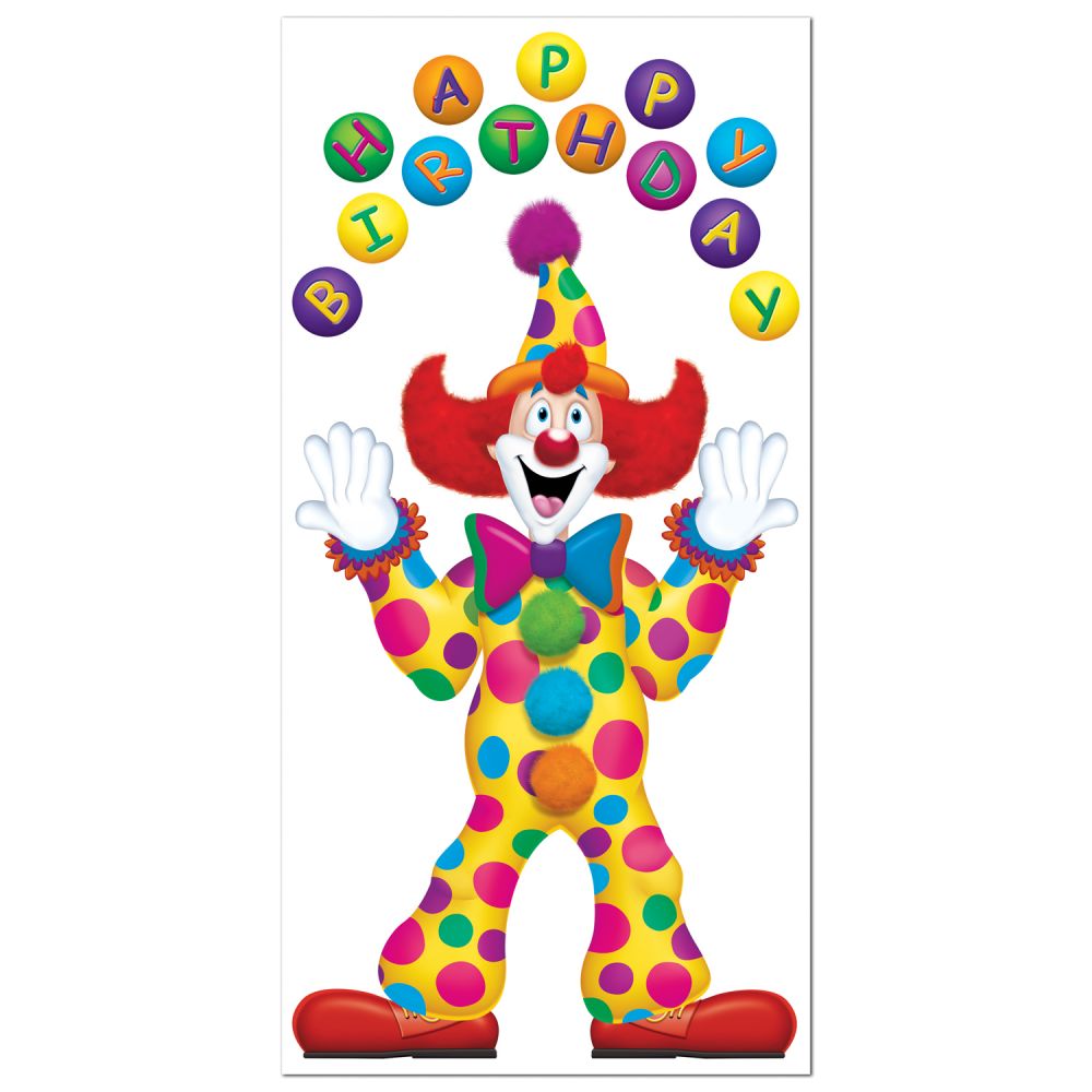 Birthday Circus Clown Party Door Banner