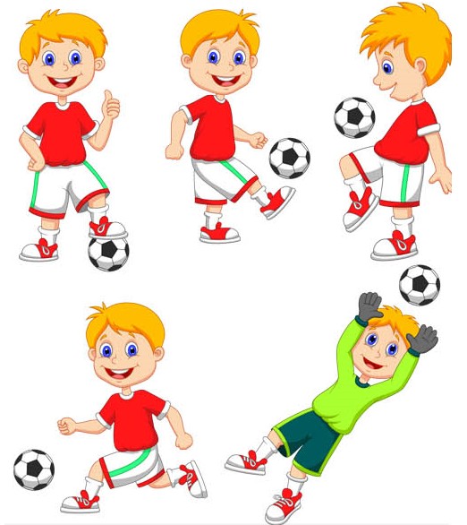 Cartoon Football Players vector Cartoons vector free download