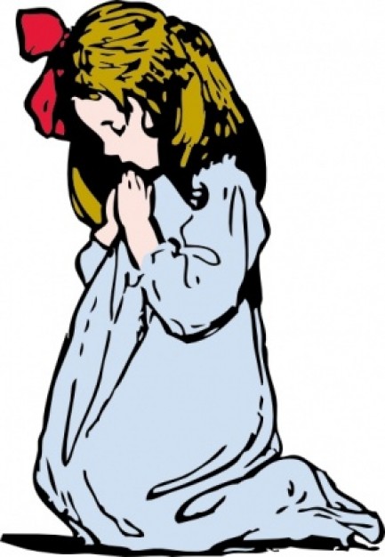 Girl Praying clip art Vector | Free Download