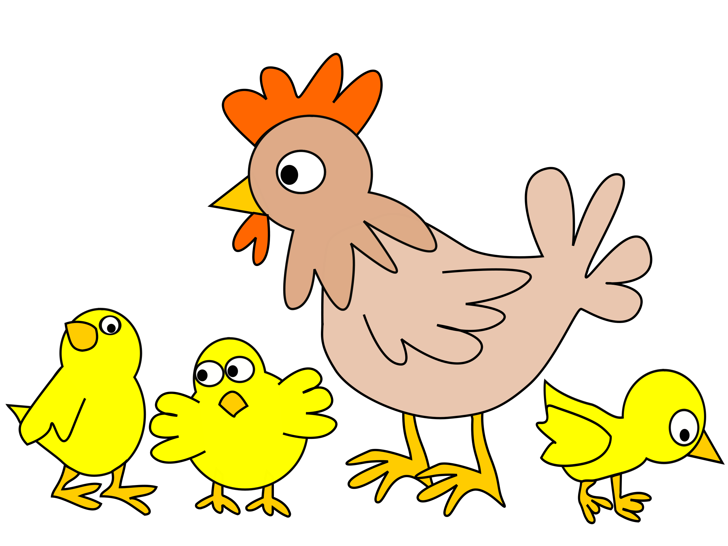 Clipart - Hen with three | Clipart Panda - Free Clipart Images