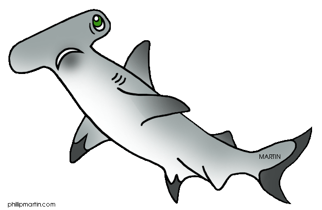 Free Galapagos Animals Clip Art by Phillip Martin, Hammerhead Shark