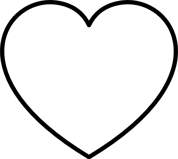 White Heart With Black Outline clip art - vector clip art online ...