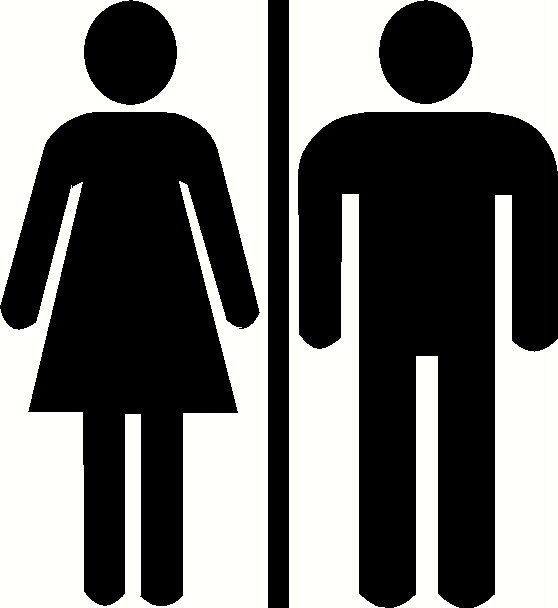 Unisex mens womens ladies restroom bathroom door sign by wvgraphx